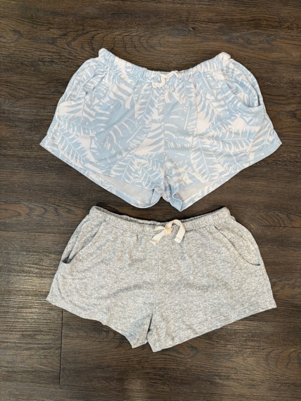 Set of 2 C&C California Pajama Shorts Size Medium Blue and Gray